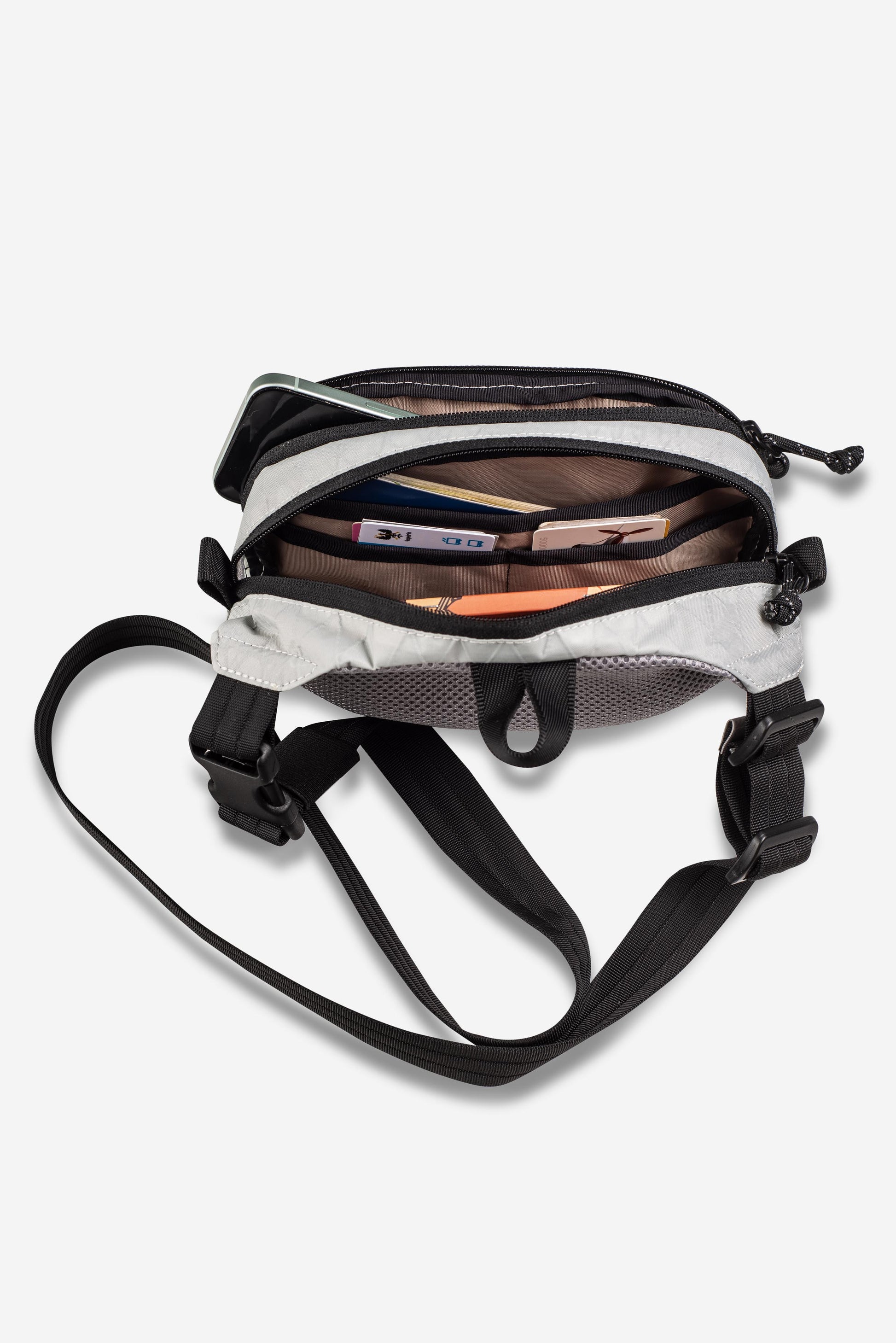 Karmash Day Bag 24GL Compact Crossbody and Waist Bag X-Pac 3 Pockets Key Clip Travel Pouch EDC Bag