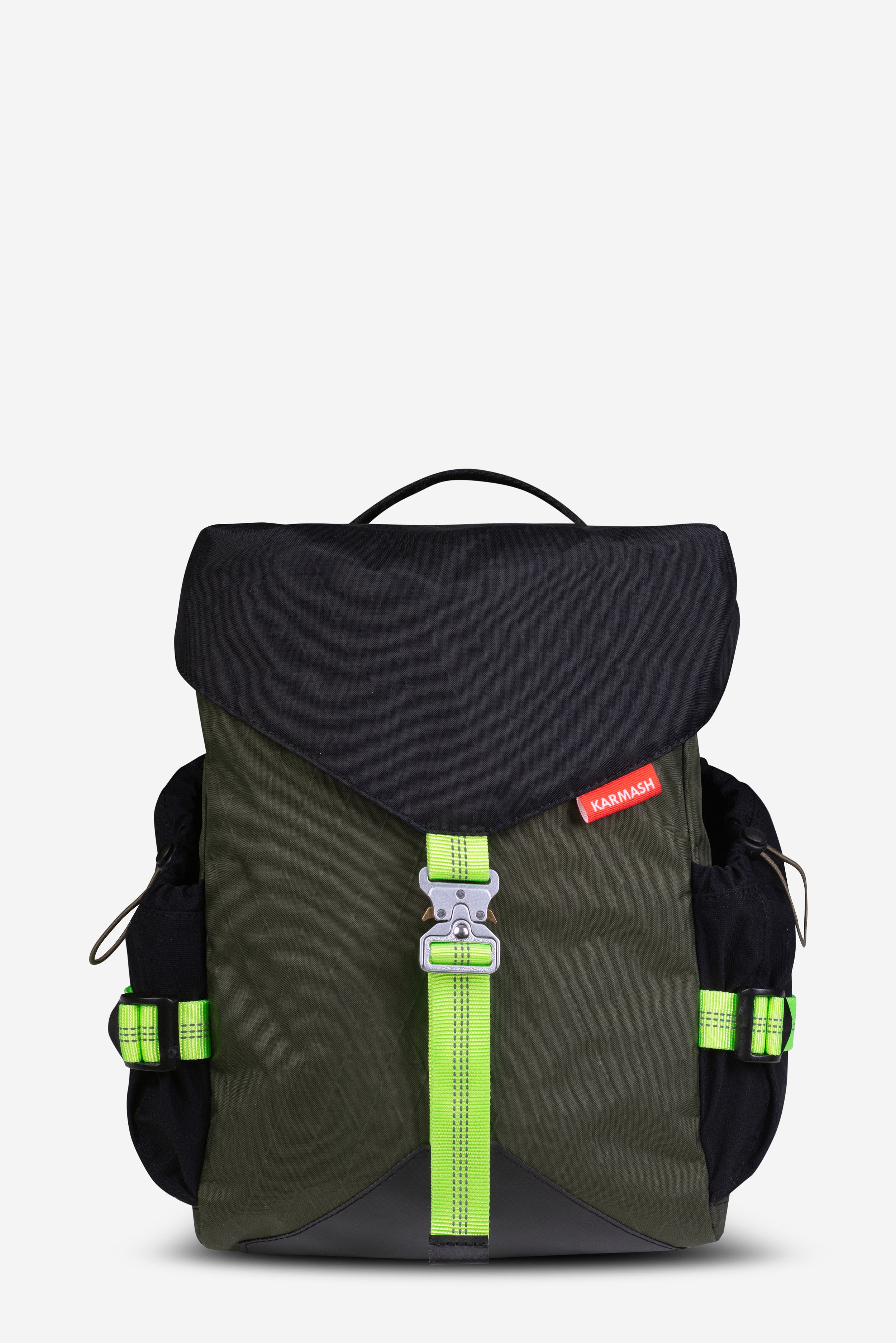 Handmade X-Pac Bicycle Pannier — Olive & Black | Waterproof Bike Bag for Daily Commutes and City Rides