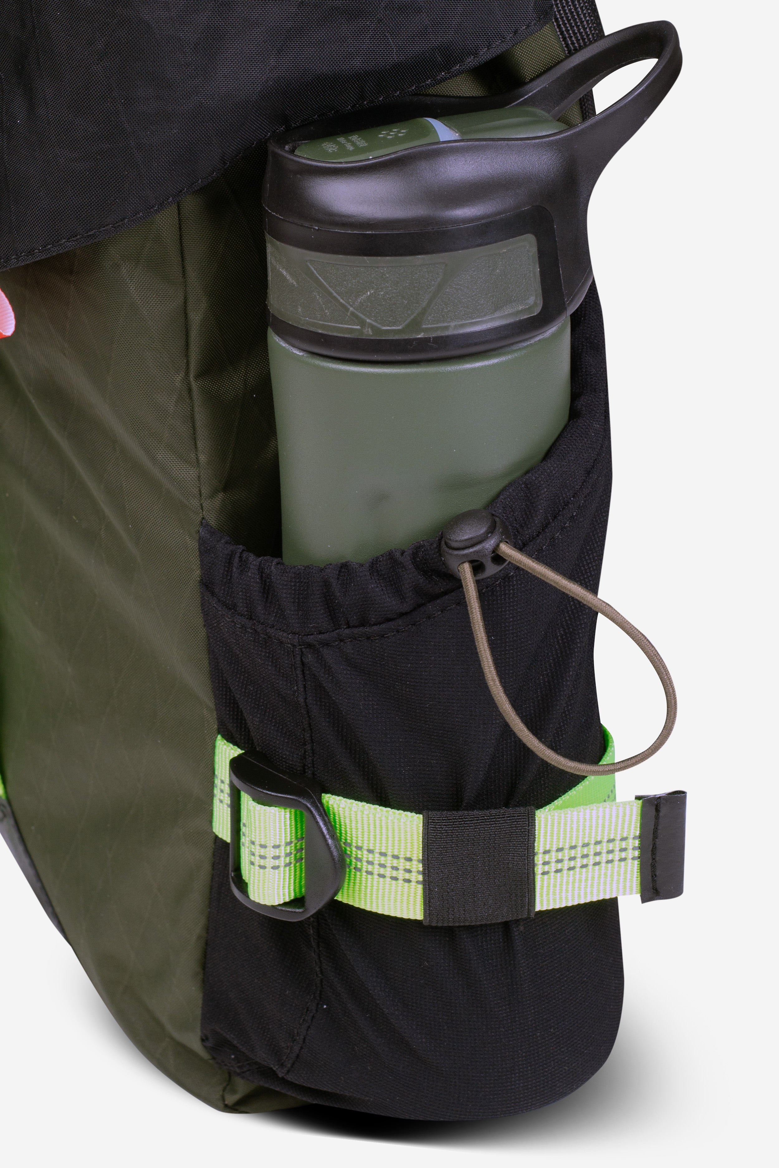 Handmade X-Pac Bicycle Pannier — Olive & Black | Waterproof Bike Bag for Daily Commutes and City Rides