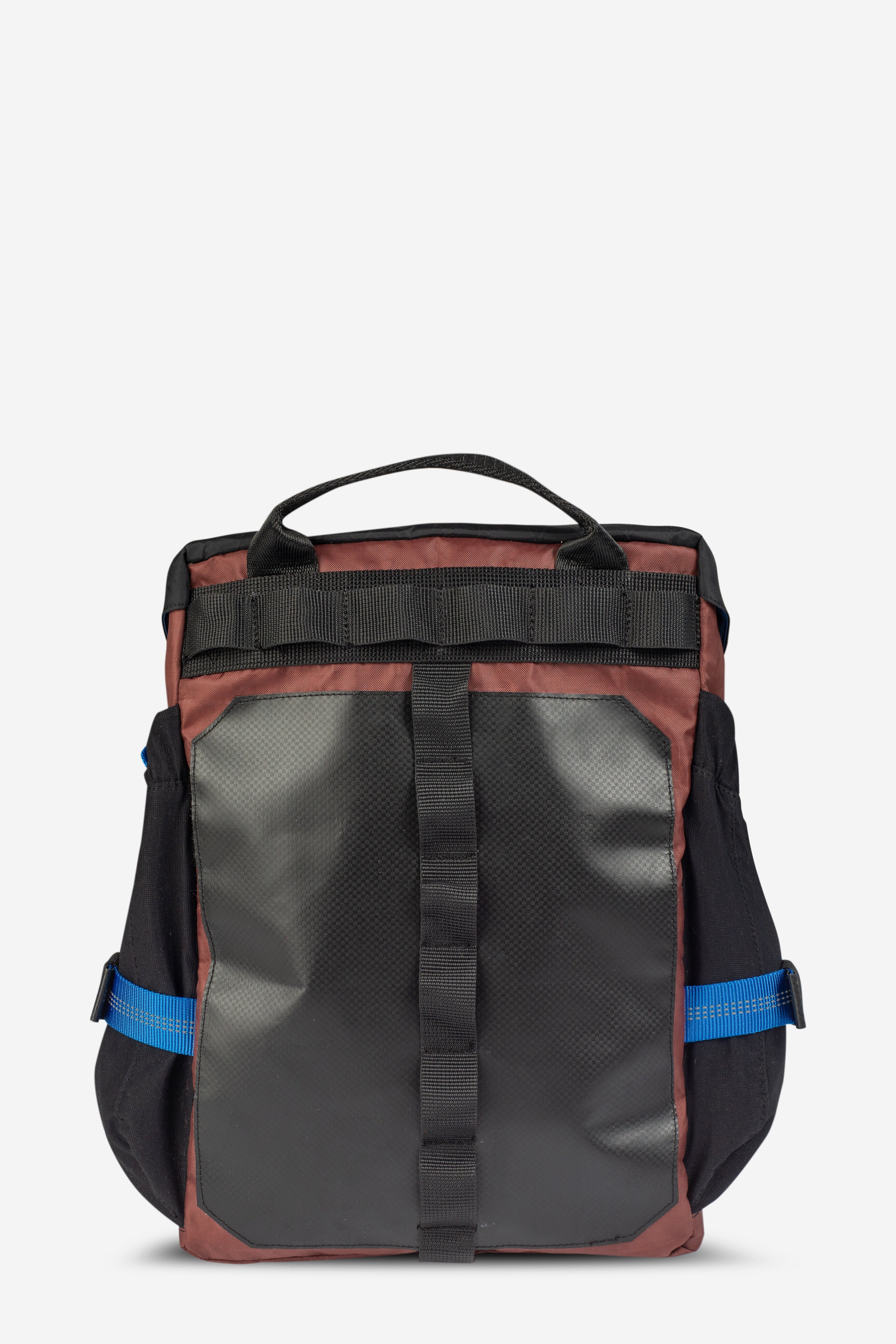 Karmash Handmade Bicycle Pannier – Black X-Pac & Red Ecopack Rear Bag with Molle System