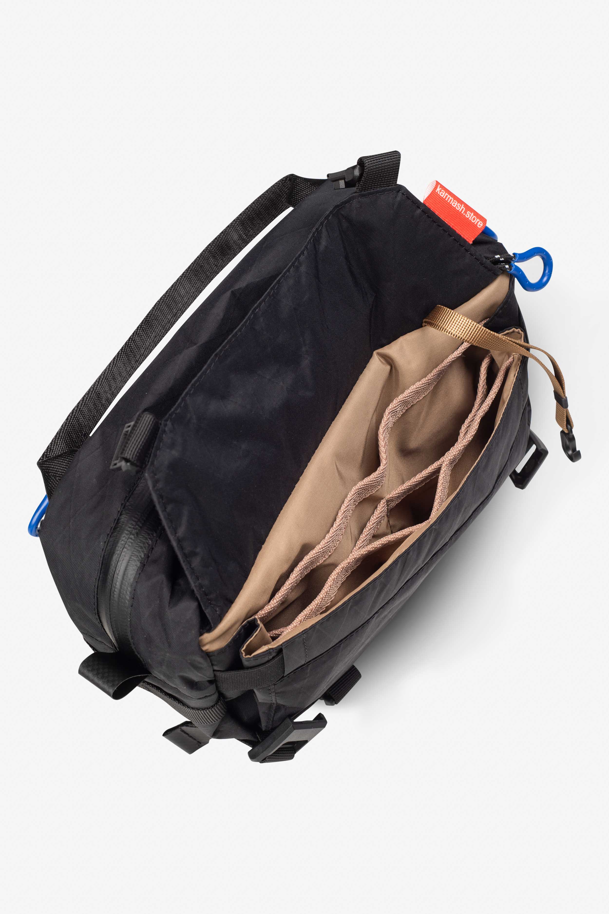 Big Flat Camera Bag – Compact Crossbody Camera Bag | Handmade X-Pac Shoulder Bag with Detachable Strap