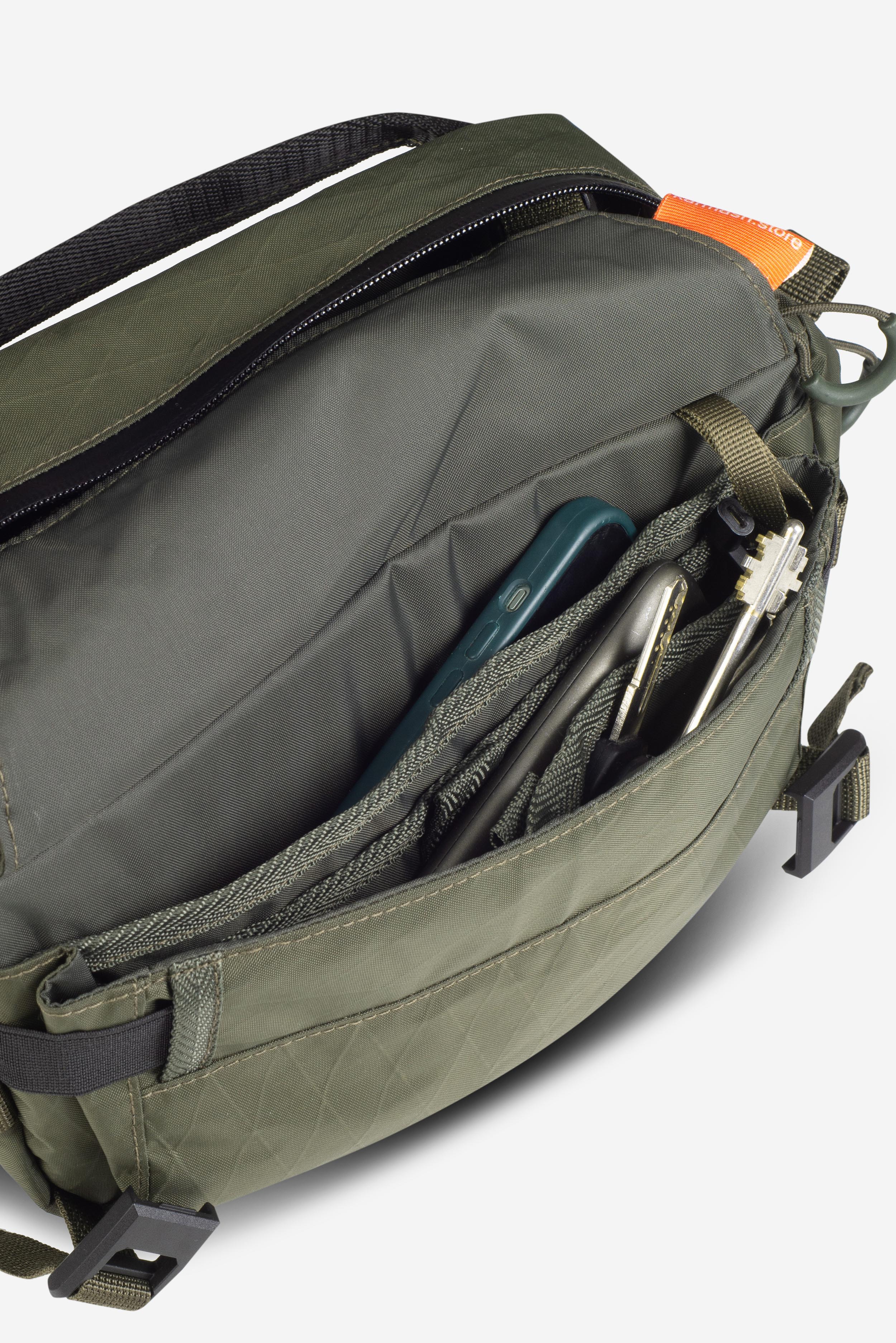 Big Flat Camera Bag – Compact Crossbody Camera Bag | Handmade X-Pac Shoulder Bag with Detachable Strap