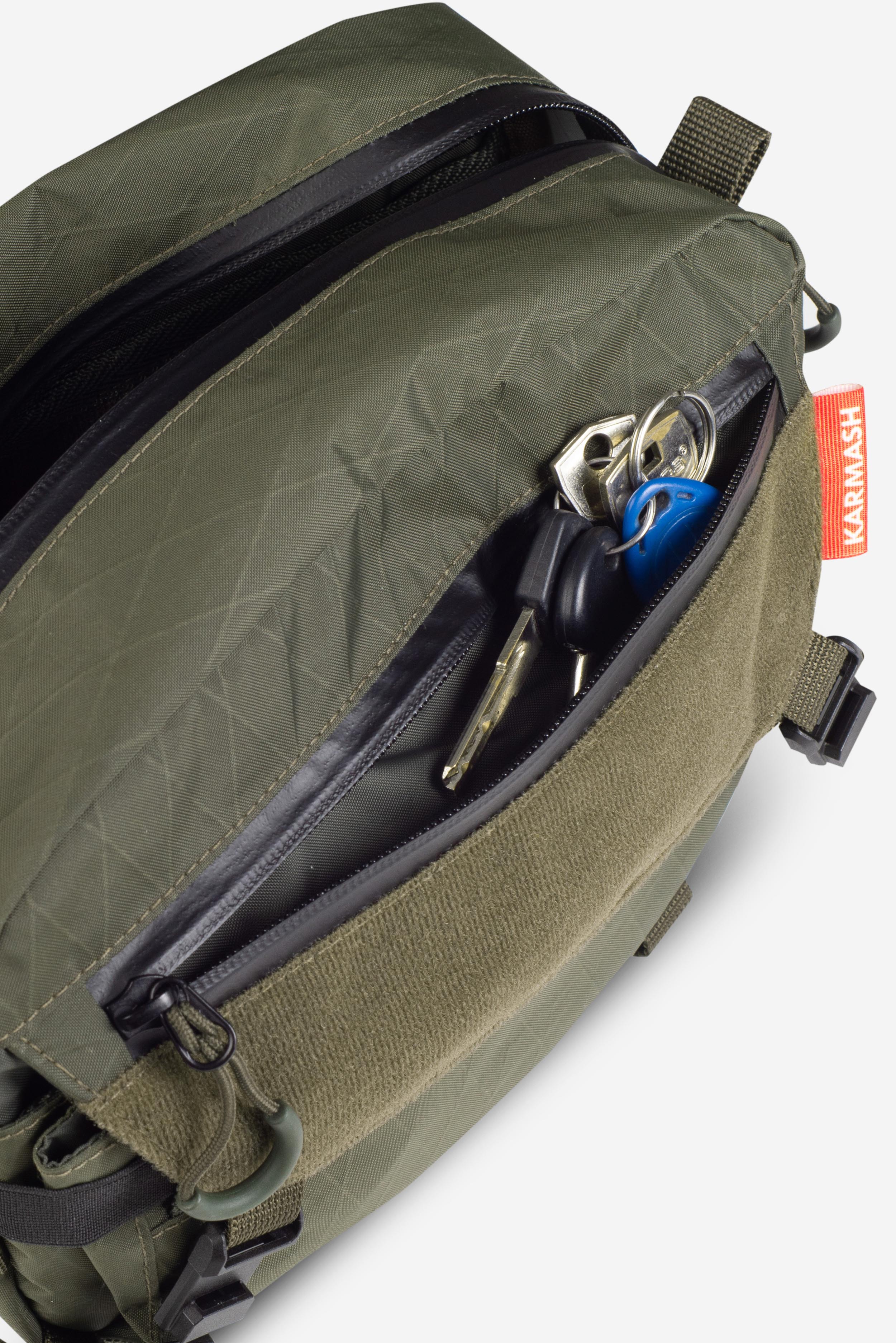 Big Flat Camera Bag – Compact Crossbody Camera Bag | Handmade X-Pac Shoulder Bag with Detachable Strap