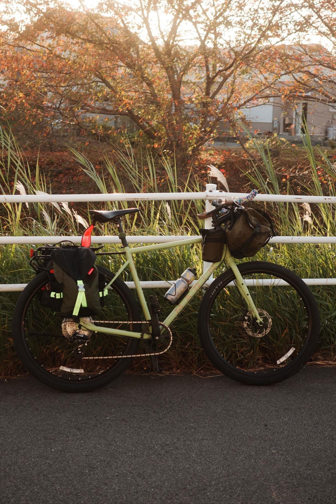 Handmade X-Pac Bicycle Pannier — Olive & Black | Waterproof Bike Bag for Daily Commutes and City Rides